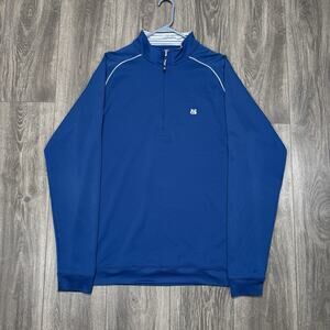 Straight Down Edgewood Country Club Men’s Golf Quarter Zip Blue Size L Preppy